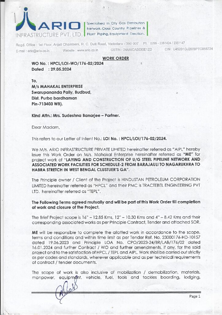 thumbnail of ARIO Work Order